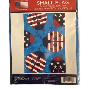 Garden Flag-Red, White & Blue Lady Bugs